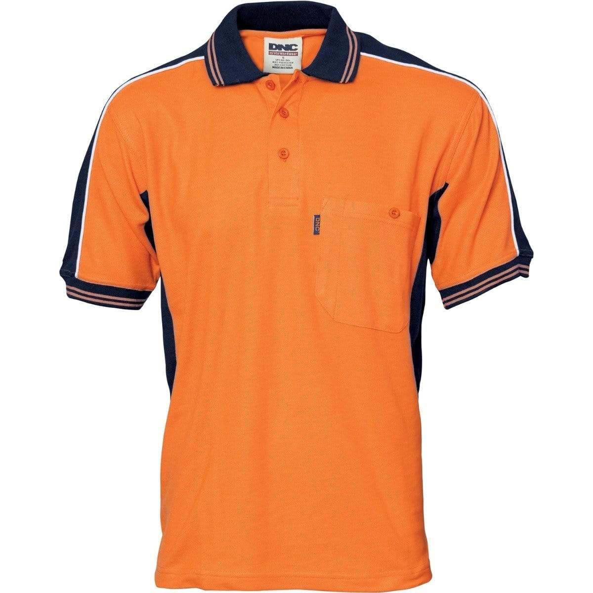 Dnc Workwear Polyester /cotton Contrast Panel Short Sleeve Polo - 3895 Metro Workwear.